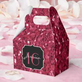 ダークマゼンタピンクフェイクグリッタースパークルズスウィート16 フェイバーボックス