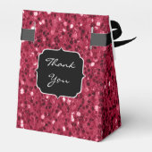 ダークマゼンタピンクフェイクグリッタースパークルズスウィート16 フェイバーボックス (裏面サイド)