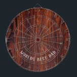 ダークマホガニーの木目 |ワールド最高のパパ ダーツボード<br><div class="desc">ダークウッドの粒。文字はカスタマイズ可能！</div>