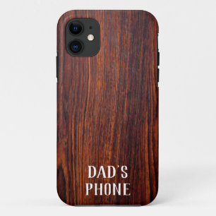 ダークマホガニーの木目 ワールド最高のパパ iPhone 11 ケース