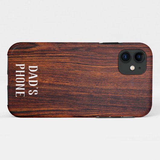 ダークマホガニーの木目 |ワールド最高のパパ Case-Mate iPhoneケース (裏面(横))