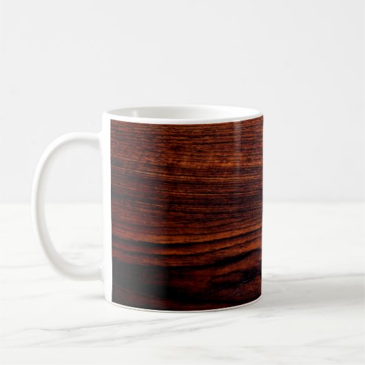 ダークマホガニーの木目 |茶色の木目 コーヒーマグカップ (左)