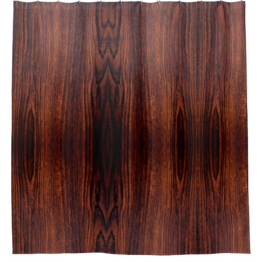 ダークマホガニーの木目 |茶色の木目 シャワーカーテン (正面)