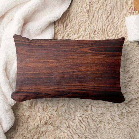 ダークマホガニーの木目 |茶色の木目 ランバークッション (ブランケット)