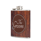 ダークマホガニー木目茶色の木模様 フラスク (左)