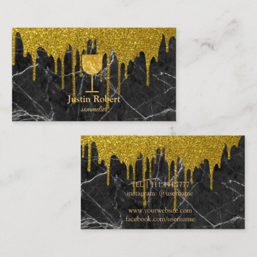 ダークマモダンーブルワインバーテンソムリエドリップ 名刺 (正面/裏面)
