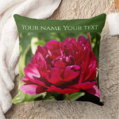 ダークマルーンのベルベット牡丹 クッション (ブランケット)