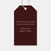 ダークマルーンマウブゴシックエレガントな結婚式 ギフトタグ (裏面)