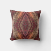 ダークマルーンレッドコーラルピンクオレンジブラウントライバルアート クッション (正面)