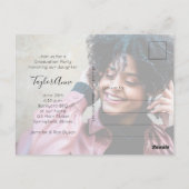 ダークマルーン写真卒業パーティー招待状 ポストカード (裏面)