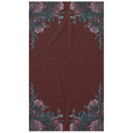 ダークマルーン秋結婚フローラ テーブルクロス