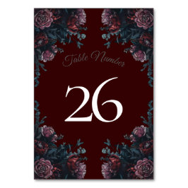ダークマルーン秋結婚フローラ テーブルナンバー