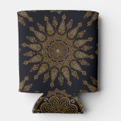 ダークマンダパターン：抽象芸術芸術的デザイン 缶クーラー (裏面)