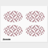 ダークマーブジオメトリックデコキューブパターン 楕円形シール (シート)