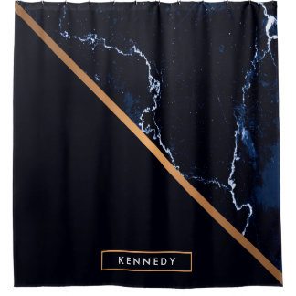 ダークマーブル抽象芸術 シャワーカーテン