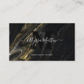 ダークマーブル金ゴールドグリッターエレガントモノグラモダンム 名刺 (正面)