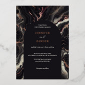 ダークマーブル ウェディング ムーディ＆ラグジュアリー オータム エレガンス 箔招待状 (正面)