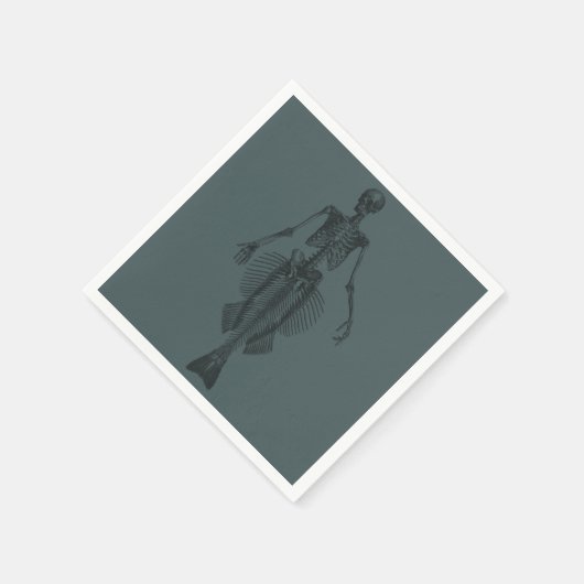 ダークマーメイドスケルトンハロウィーン スタンダードカクテルナプキン (角)