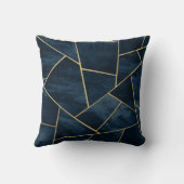 ダークミッドナイトネイビーブルー金ゴールド幾何グラム#1 クッション (裏面)