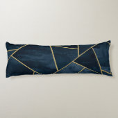 ダークミッドナイトネイビーブルー金ゴールド幾何グラム#1 ボディピロー (裏面)