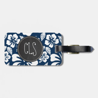 ダークミッドナイトブルートロピカルチョークボードルック ラゲッジタグ
