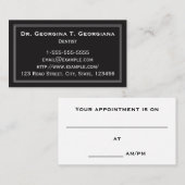 ダークミニマリスト、プロフェッショナル名刺 予約カード (正面/裏面)