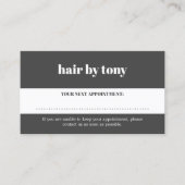 ダークミニマルグはっきりしたレーホワイトサロン 予約カード (正面)