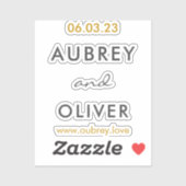 ダークミニマルグレイと金ゴールドの日結婚付モノグラム シール (シート)