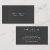 ダークミニマルグレイフェイクレザー 名刺 (正面/裏面)