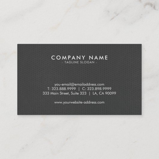 ダークミニマルグレイフェイクレザー 名刺 (裏面)
