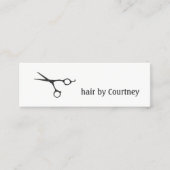 ダークミニマルグレーホワイトシザー美容師 スキニー名刺 (正面)