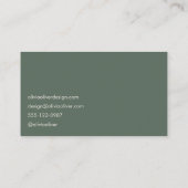 ダークミニマルセージ台本の書道シックモダン 名刺 (裏面)