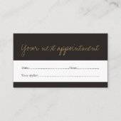 ダークミニマルフェイク金ゴールド美しいアポイントメントカード 予約カード (正面)