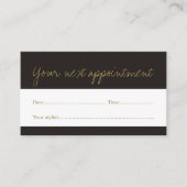 ダークミニマルフェイク金ゴールド美しいアポイントメントカード 予約カード (正面)