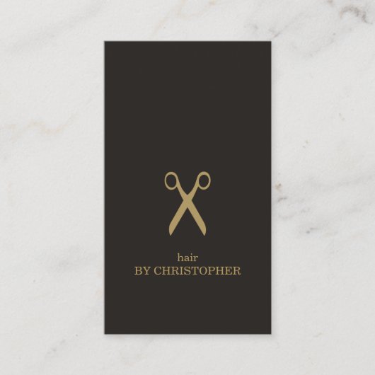 ダークミニマルフェイク金ゴールド美容師アポイントメント 予約カード (正面)