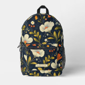 ダークミニマルフローラ プリントバックパック (正面)