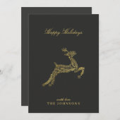 ダークミニマルムーディモダンチョコ金ゴールドクリスマス シーズンカード (正面/裏面)