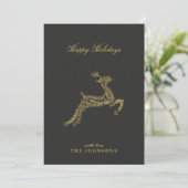 ダークミニマルムーディモダンチョコ金ゴールドクリスマス シーズンカード (スタンド正面)