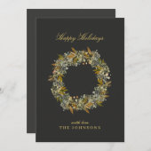 ダークミニマルムーディモダンチョコ金ゴールドクリスマス シーズンカード (正面/裏面)