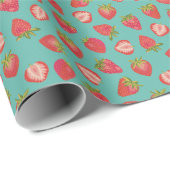 ダークミントストロベリーラッピング紙/ギフトラップ ラッピングペーパー (ロールコーナー)