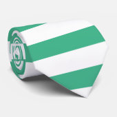 ダークミント無地のカラーストライプズ休暇サマー ネクタイ (ロール)