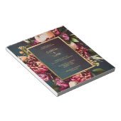 ダークムーディはっきりしたフローラマルサラ結婚式招待状 ノートパッド (アングル)