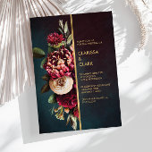 ダークムーディはっきりしたフローラマルサラ結婚式招待状 招待状