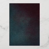 ダークムーディはっきりしたーフローラマ結婚ルサラのフォイルインビタ 箔招待状 (裏面)