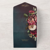 ダークムーディはっきりしたーフローラマ結婚ルサラ オールインワン招待状 (外側)