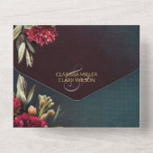 ダークムーディはっきりしたーフローラマ結婚ルサラ オールインワン招待状 (裏面)