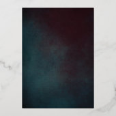 ダークムーディはっきりしたーフローラマ結婚ルサラ 箔招待状 (裏面)