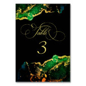 ダークムーディエメラルドブロンズ抽象芸術テーブル番号 テーブルナンバー (正面)