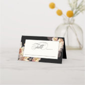 ダークムーディエレガントフローラ結婚の プレイスカード (正面)