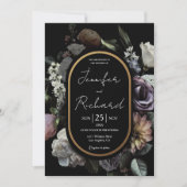 ダークムーディオランダマスターズ開花ダスティブラック結婚ズ 招待状 (正面)